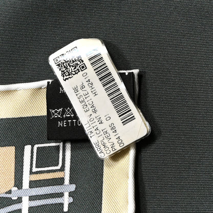 Hermes Silk Complication Equestre Scarf 90 Vert Anthracite Bleu Ardoise 3 of 5