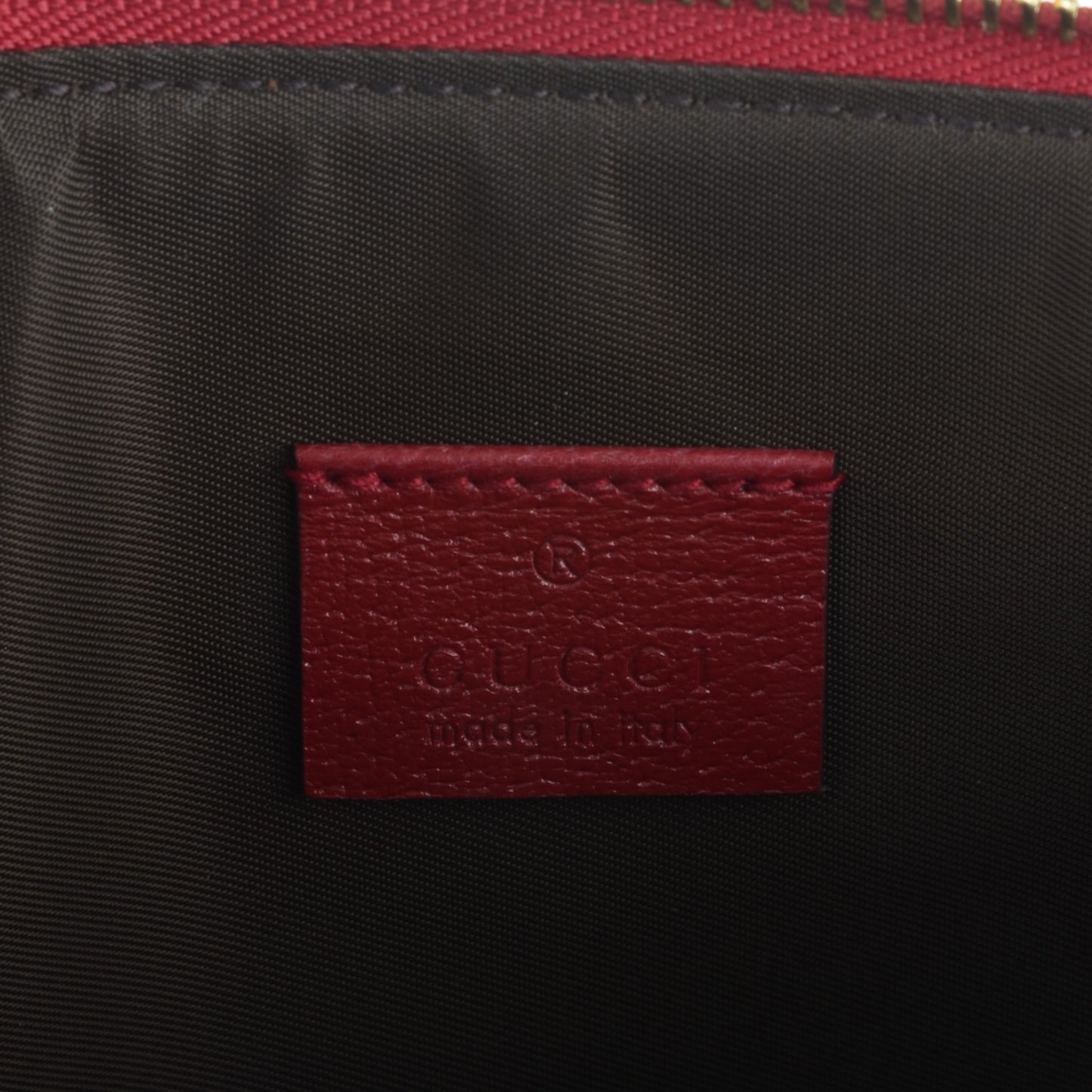GG Supreme Monogram Tian Large Zip Pouch Beige Multicolor Red