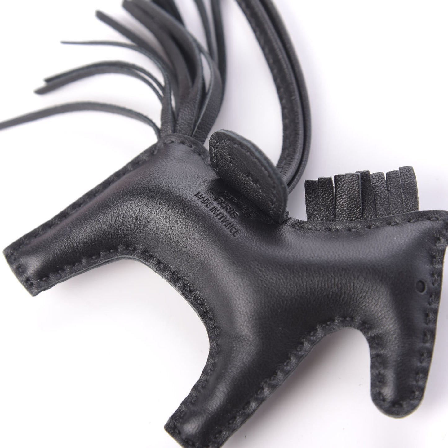 Milo Lambskin Grigri Rodeo Horse Bag Charm PM So Black