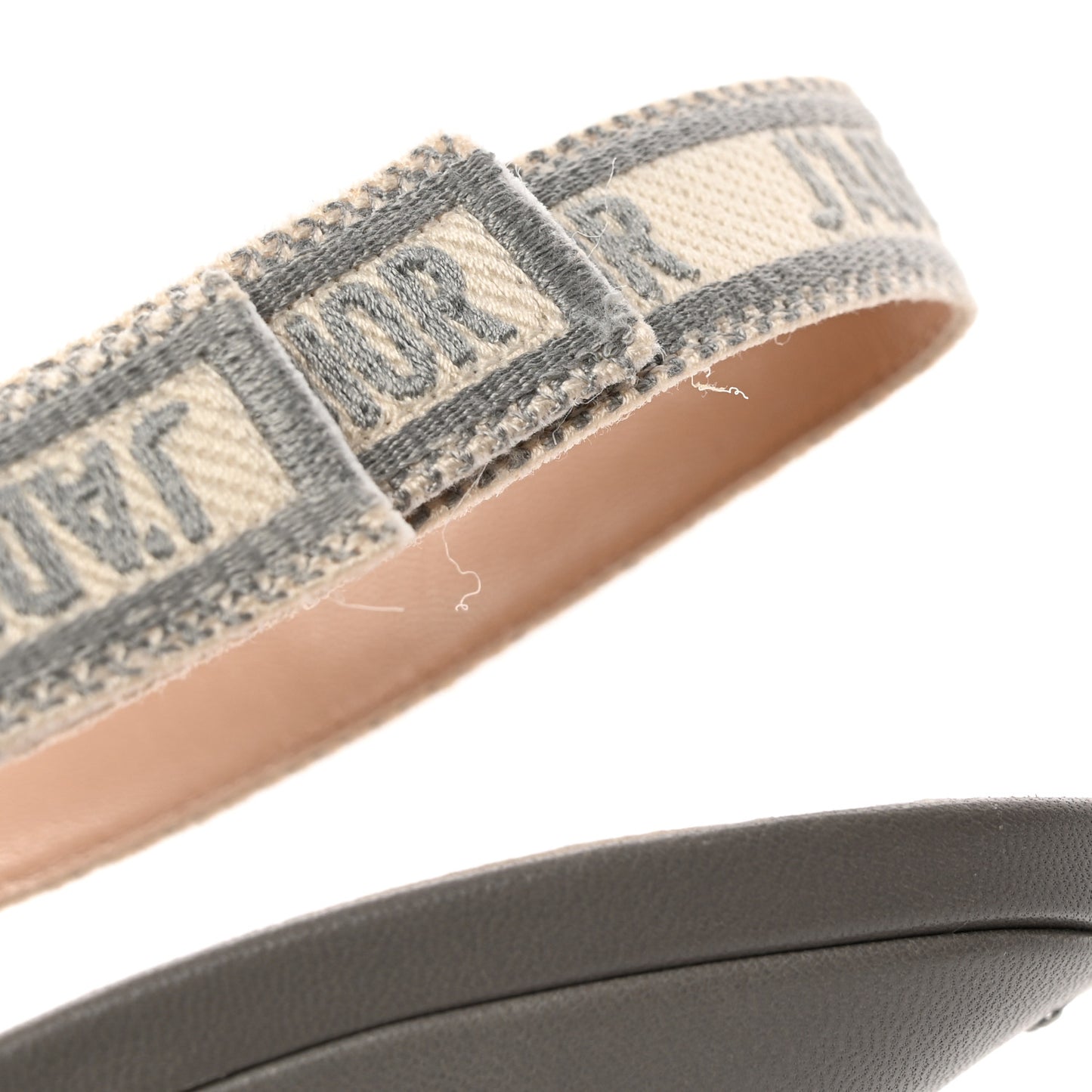 Cotton Ribbon Toile De Jouy J'Adior Slingback 65mm Pumps 36.5 Grey Stone