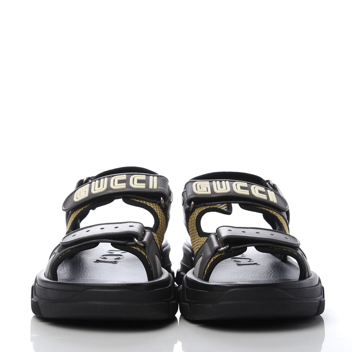 X SEGA Nappa Mesh Mens Aguru Sandals 9.5 Loess Black