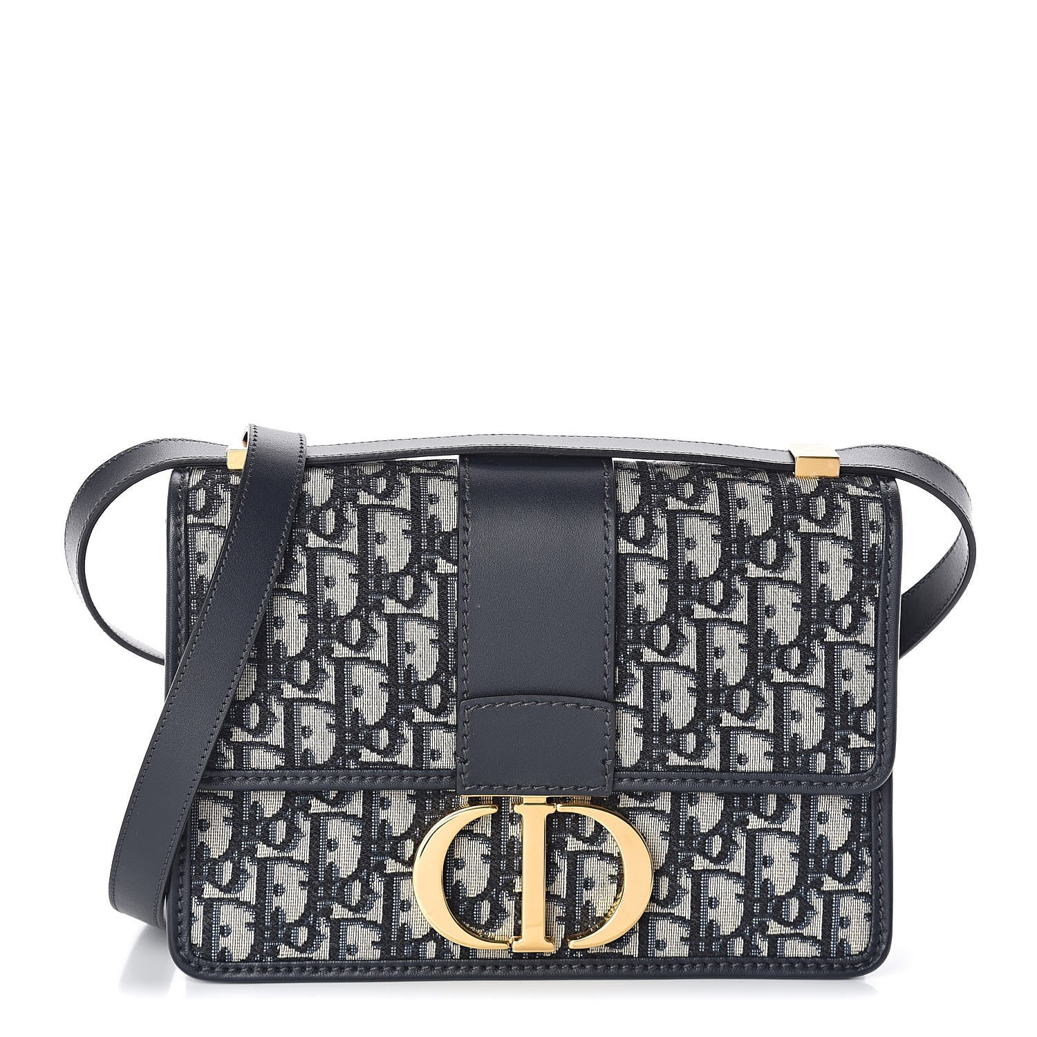 Christian Dior Oblique 30 Montaigne Flap Bag Blue 1 of 8