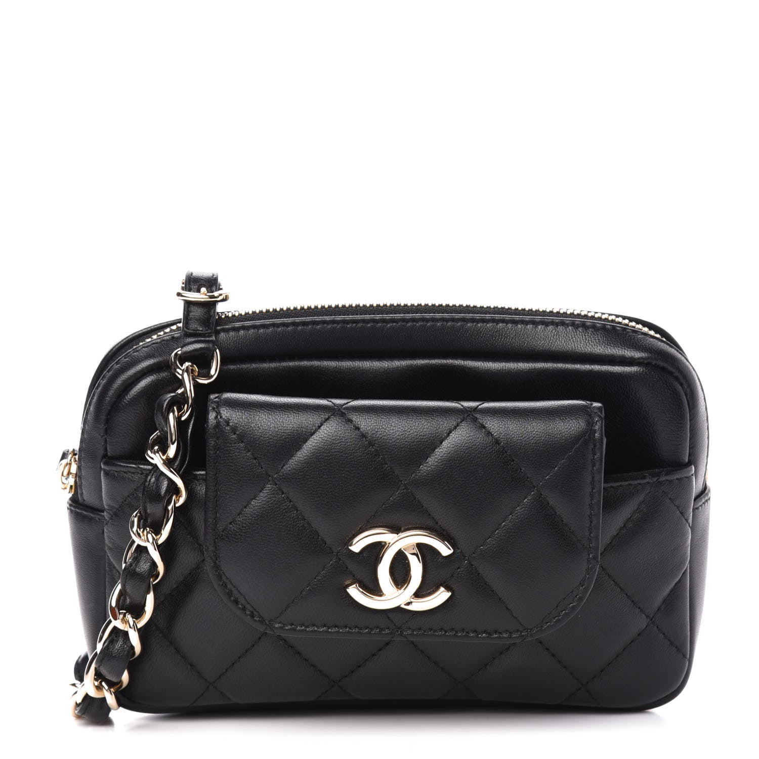Chanel Lambskin Quilted Waist Bag With Pouch Black 1 of 12