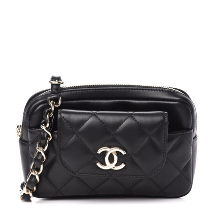 Chanel Lambskin Quilted Waist Bag With Pouch Black 1 of 12