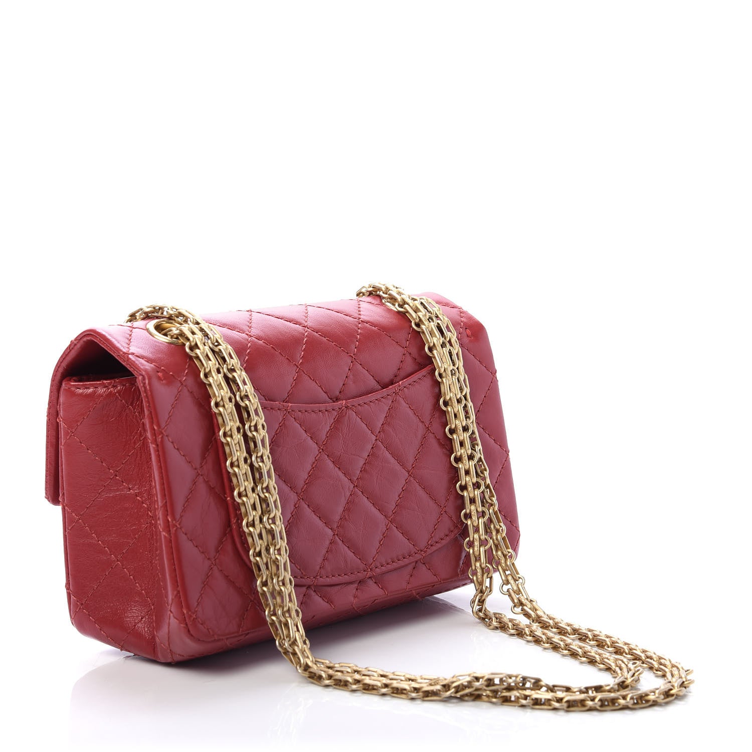 Chanel Aged Calfskin Quilted 2.55 Reissue Mini Flap Red 3 of 11