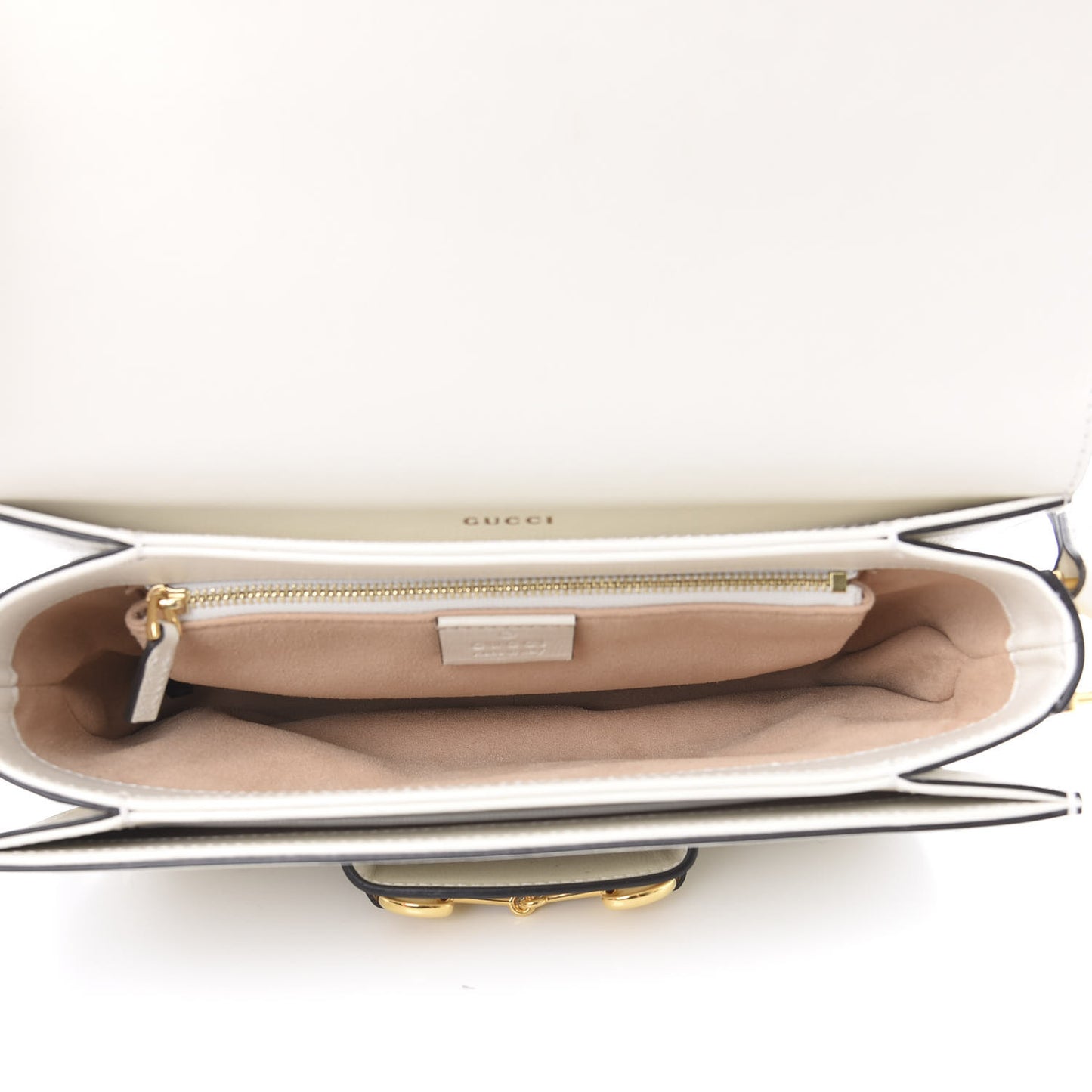 Azalea Calfskin Horsebit 1955 Shoulder Bag Mystic White