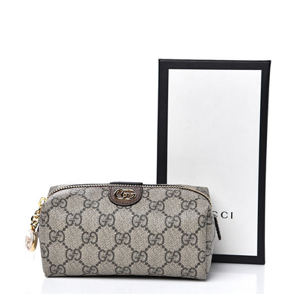 Gucci Soft GG Supreme Monogram Calfskin Small Ophidia Cosmetic Case Beige Ebony New Acero 9 of 9