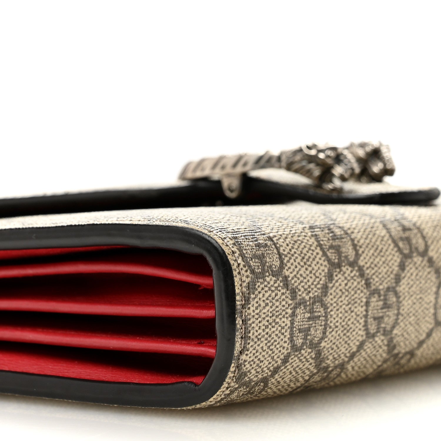 Gucci GG Supreme Monogram Mini Dionysus Chain Wallet Beige Vulcanic Red 9 of 13