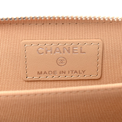 Chanel Caviar Quilted Zip Around Coin Purse Beige 6 of 8