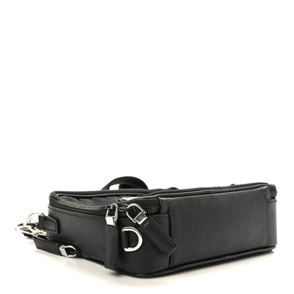 Prada Tessuto Saffiano Medium Brique Crossbody Bag Black 4 of 9