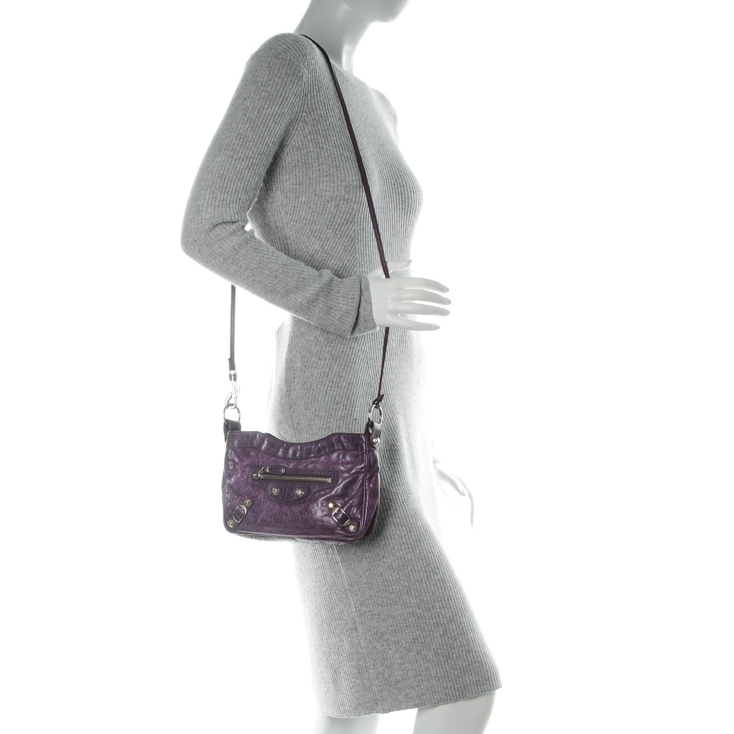 Agneau Giant 12 Silver Hardware Hip Violet