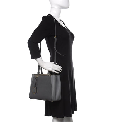 Fendi Vitello Elite Petite 2Jours Tote Grigio Grigio Chiaro 2 of 10