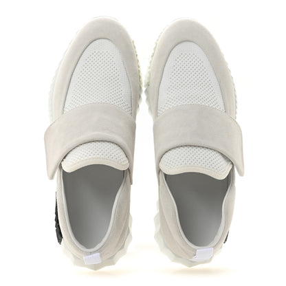 Hermes Suede Goatskin Mesh Fabric H Sneakers 38 White 2 of 10