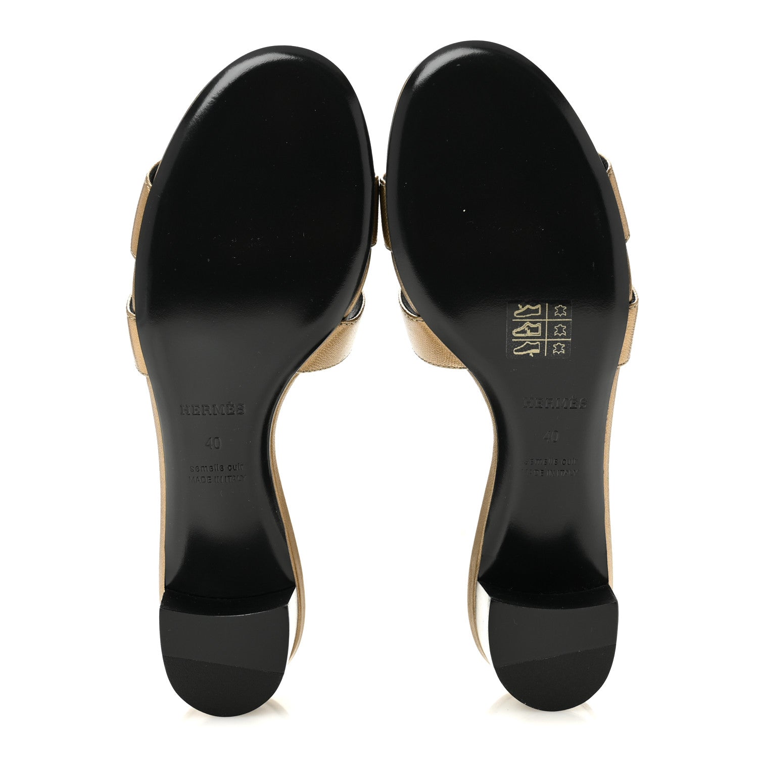 Hermes Metallic Goatskin Oasis Sandals 40 Dore 6 of 10