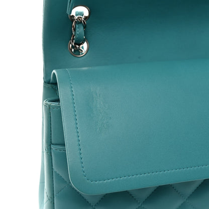 Chanel Lambskin Quilted Jumbo Double Flap Turquoise 12 of 14