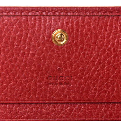 Gucci Pebbled Calfskin GG Marmont Card Case Hibiscus Red 6 of 7