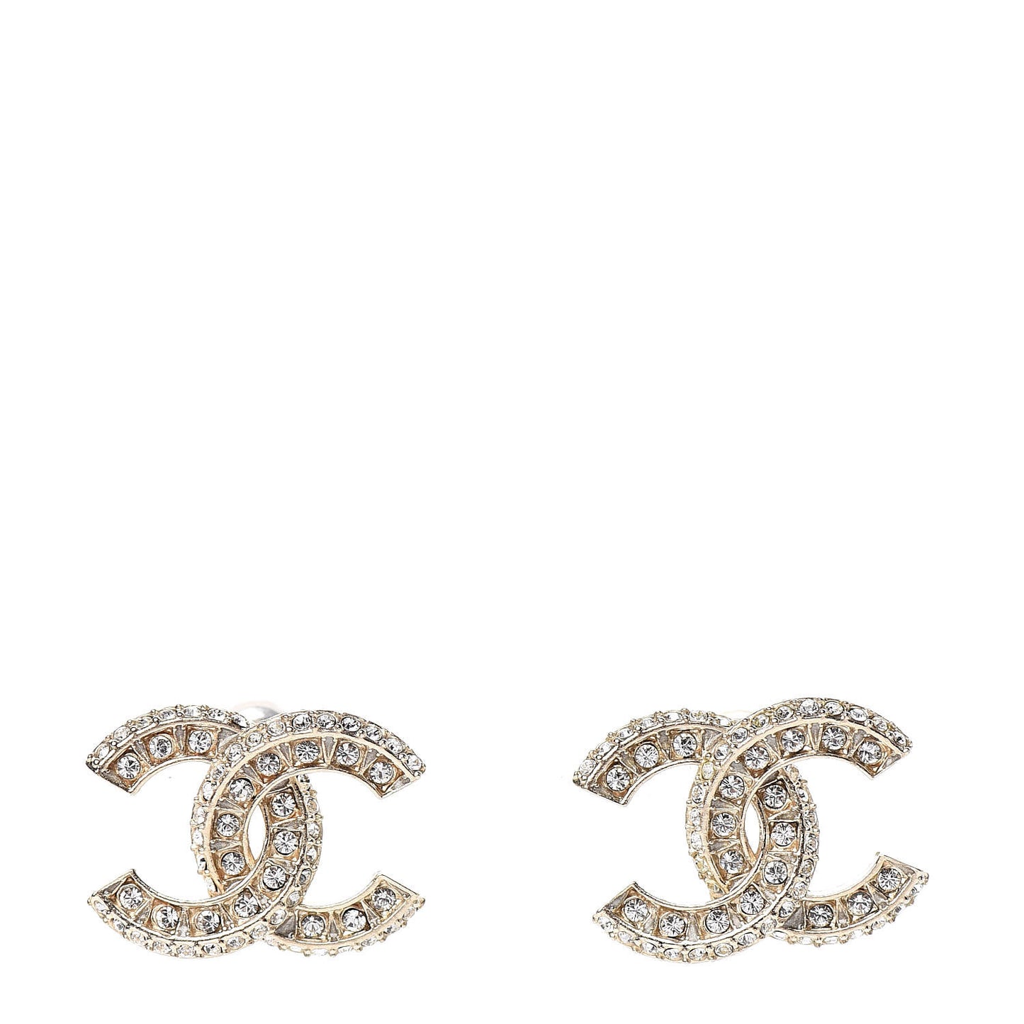 Crystal Timeless CC Earrings Light Gold