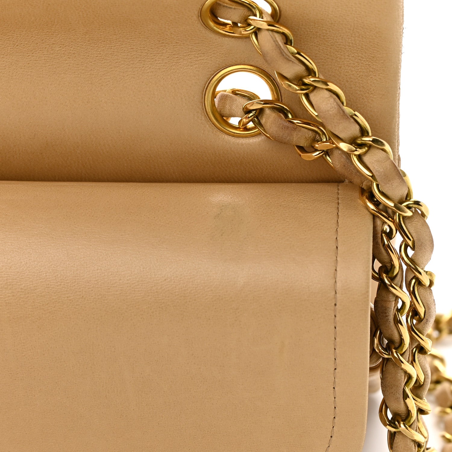 Chanel Lambskin Quilted Medium Double Flap Beige 19 of 26