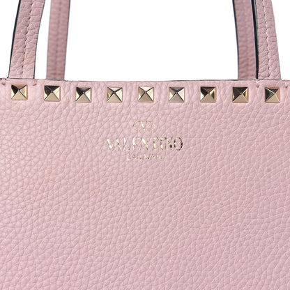 Valentino Garavani Grained Calfskin Rockstud Shoulder Tote Water Rose 7 of 17
