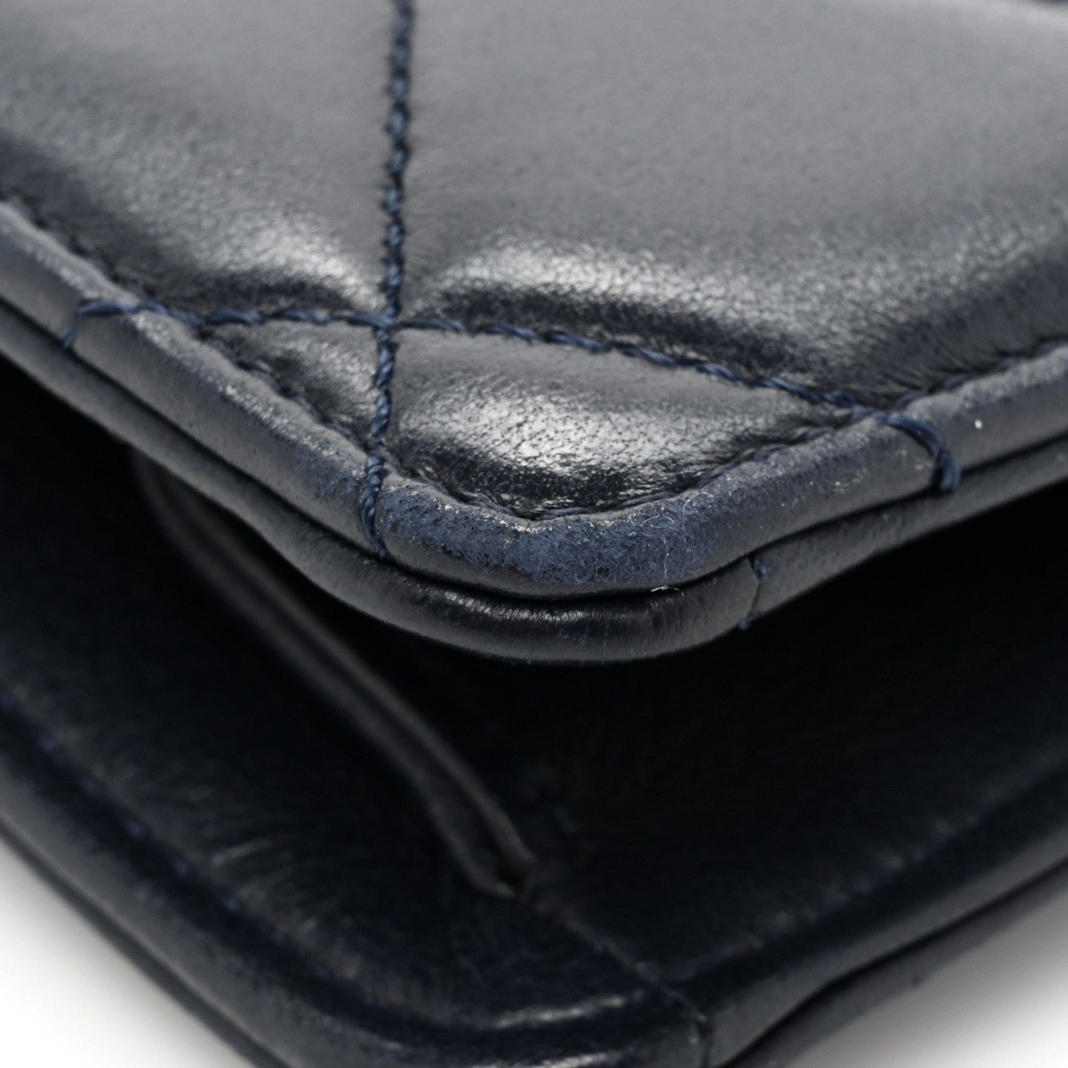 Chanel Lambskin Quilted Large Golden Class Flap Navy 12 of 15