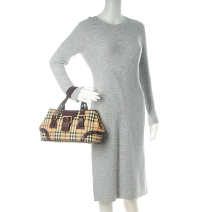 Burberry Haymarket Check Studded Satchel Chocolate 2 of 7