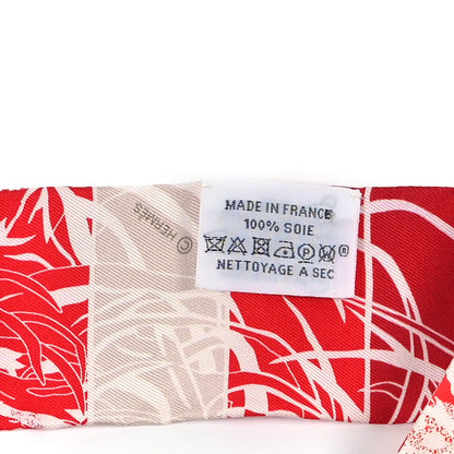 Hermes Silk Jungle Love Rainbow Twilly Rouge Bordeaux White 3 of 3