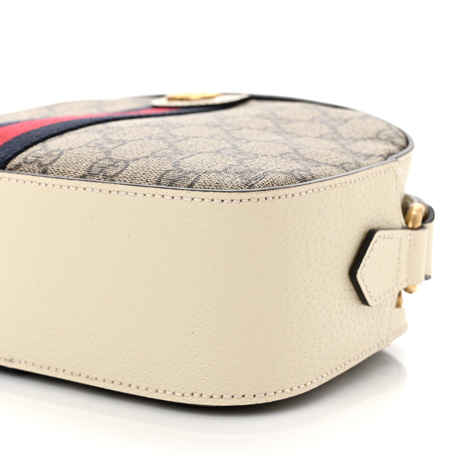 Gucci GG Supreme Monogram Textured Calfskin Web Small Ophidia Camera Bag Beige Ebony Mystic White 10 of 12