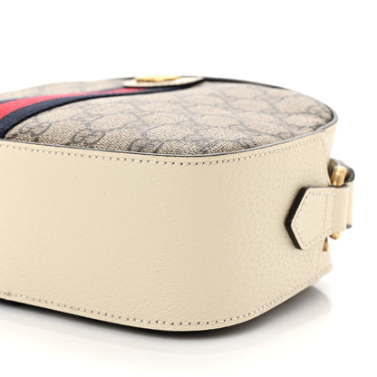 Gucci GG Supreme Monogram Textured Calfskin Web Small Ophidia Camera Bag Beige Ebony Mystic White 10 of 12