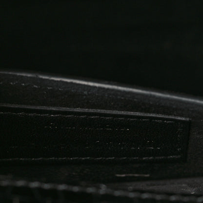 Saint Laurent Calfskin Crocodile Embossed Medium Monogram Sunset Black 7 of 9