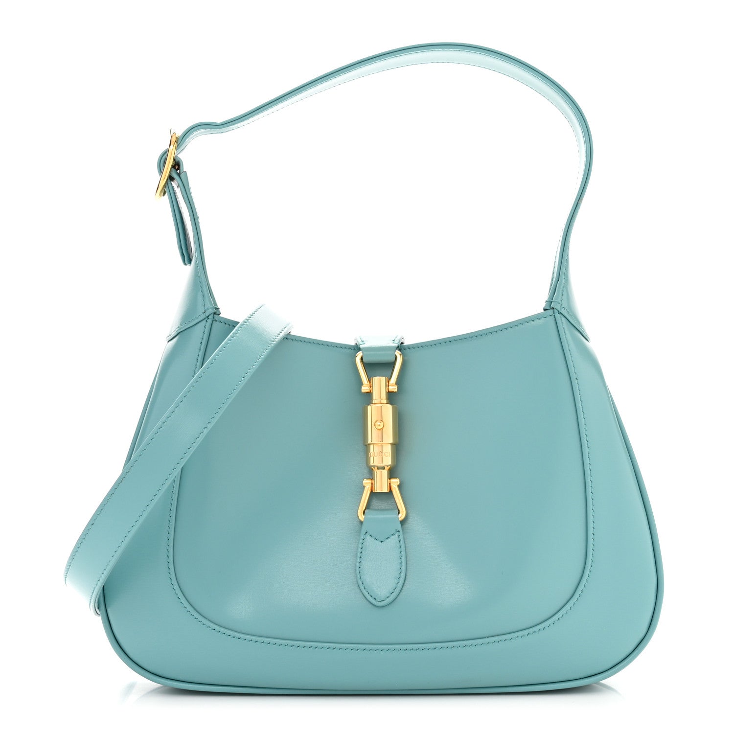 Gucci Boarded Dyana Lux Calfskin Small Jackie 1961 Hobo Dusty Azure 1 of 12