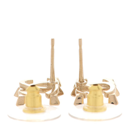 Chanel Crystal CC Earrings Gold 3 of 5