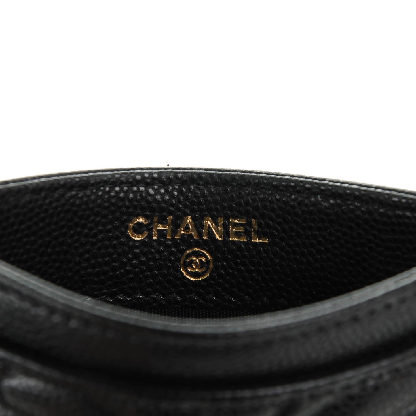 Caviar Camellia Embossed Card Holder Black