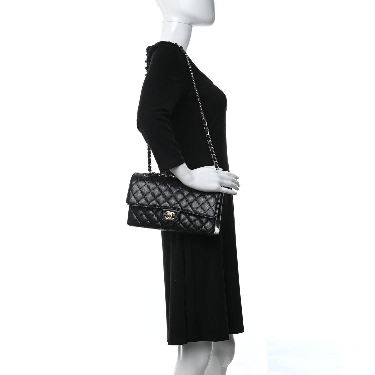 Chanel Caviar Quilted Medium Double Flap Black 2 of 13