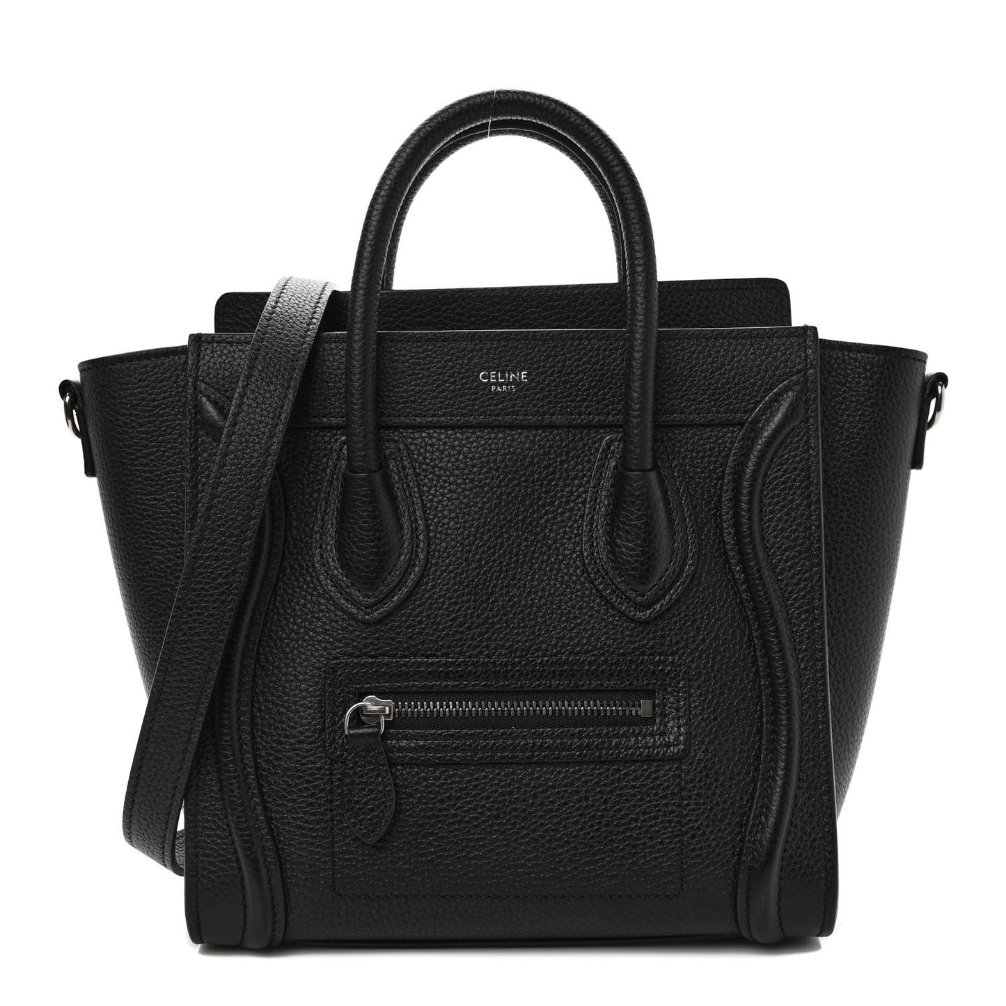 Drummed Calfskin Nano Luggage Black