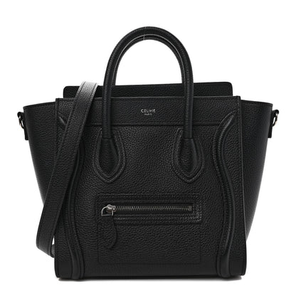 Celine Drummed Calfskin Nano Luggage Black 1 of 9