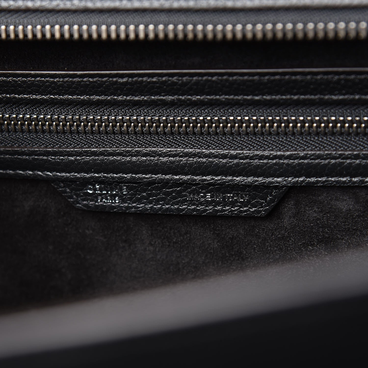 Celine Drummed Calfskin Mini Luggage Black 6 of 13