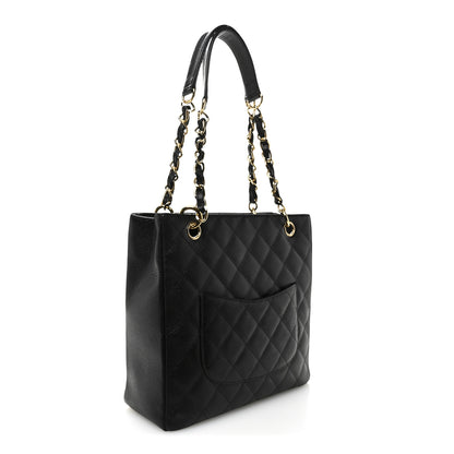 Chanel Caviar Quilted Petit Shopping Tote PST Black 3 of 10