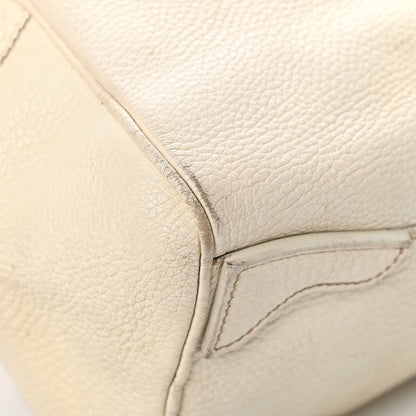 Prada Vitello Daino Embossed Logo Bowler Talco 12 of 23