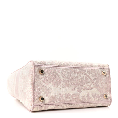 Christian Dior Canvas Toile De Jouy Embroidered Medium Lady D-Lite Rose 4 of 10