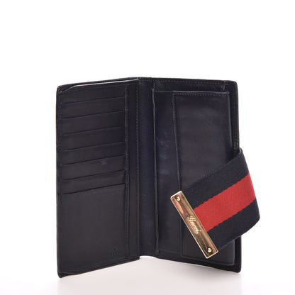 Gucci Monogram Calfskin Ladies Web Long Wallet Beige Blue 5 of 10