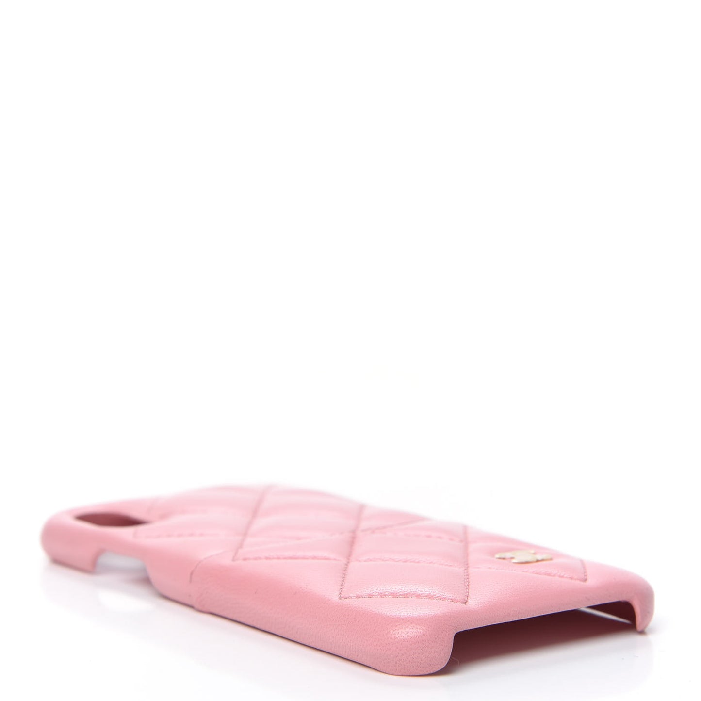 Lambskin Quilted iPhone X Coco Tech Case Pink