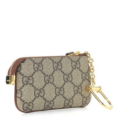Gucci GG Supreme Monogram Key Case Beige Ebony Cuir 2 of 11