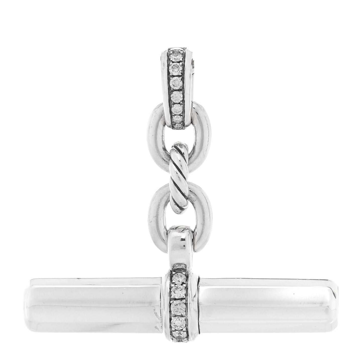 Sterling Silver Diamond Lexington Barrel Pendant