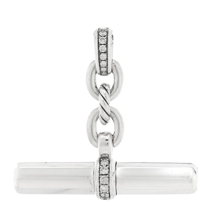 David Yurman Sterling Silver Diamond Lexington Barrel Pendant 1 of 3