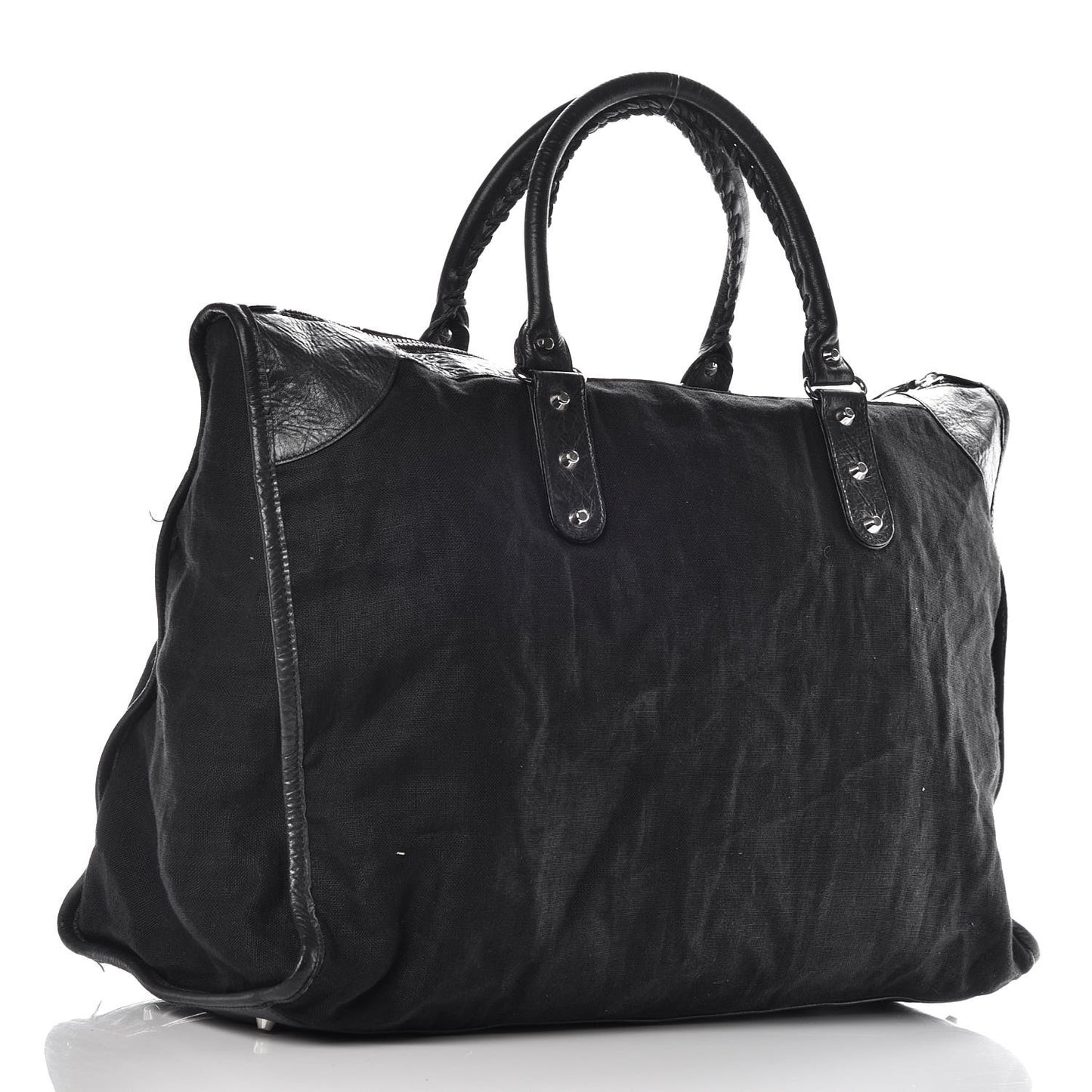 Chevre Canvas Classic Silver Hardware Weekender Black