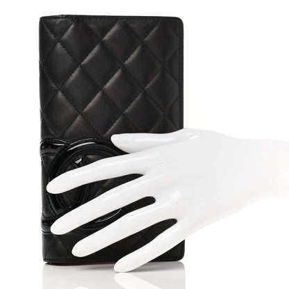 Chanel Calfskin Quilted Cambon Yen Wallet Black 2 of 9