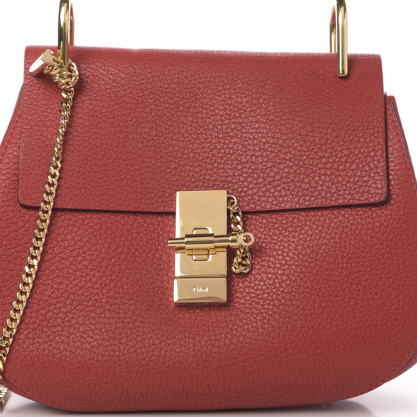 Grained Lambskin Drew Shoulder Bag Intense Red