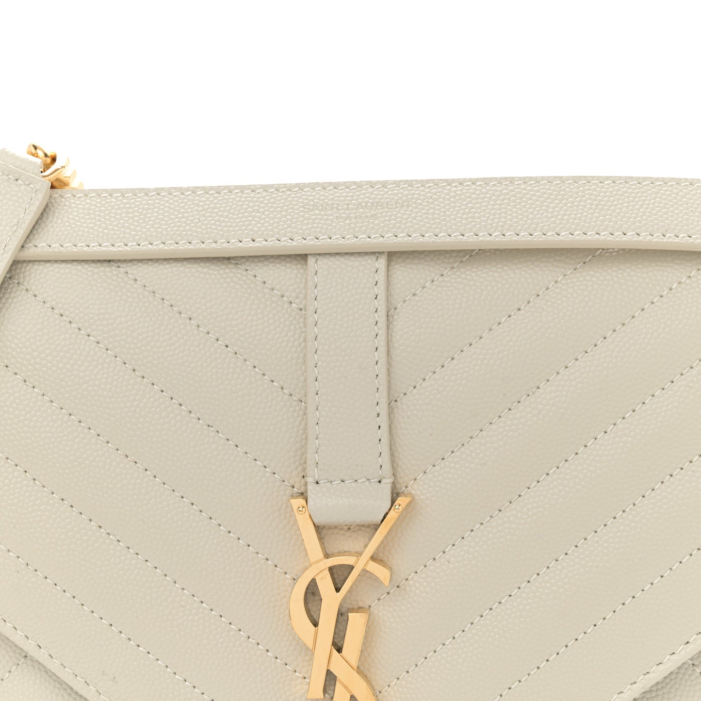Grain De Poudre Mixed Matelasse Large Triquilt Monogram Satchel Crema Soft