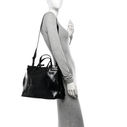 Burberry Shiny Soft Calfskin Medium Banner Tote Tote Black 2 of 11