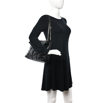Saint Laurent Lambskin Quilted Medium Loulou Puffer Monogram Chain Satchel Black 2 of 11